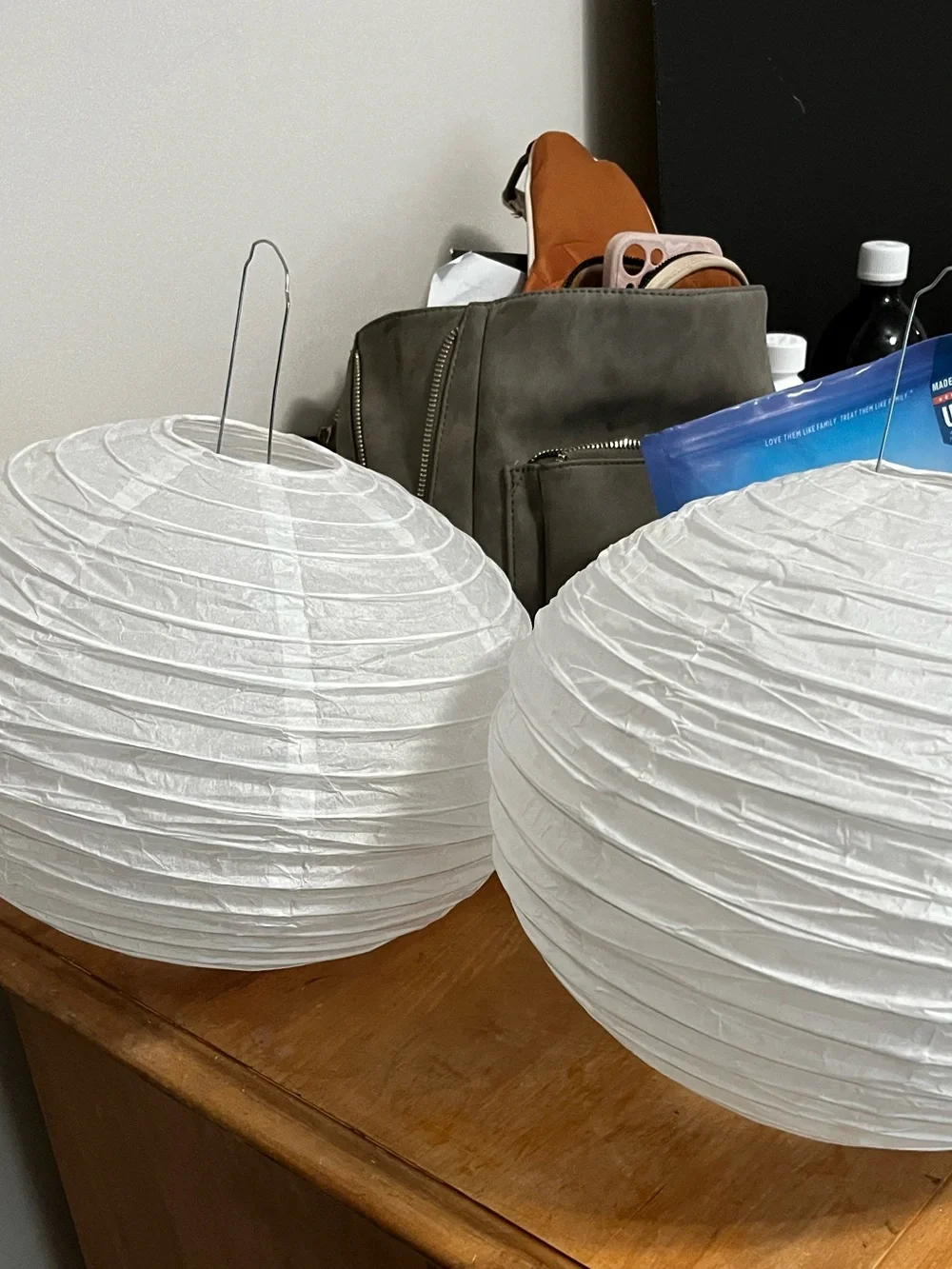 2 Paper Lanterns for use with lights : Modern Home Accent